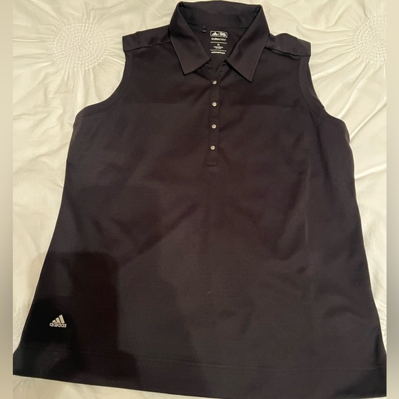 adidas Tops - Women’s Adidas Black Golf Sleeveless Polo Shirt in size xl.